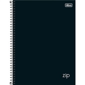 Caderno Universitário Tilibra Espiral Capa Dura 96 FL Zip Preto 1 UN