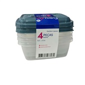 Conjunto de Potes Plásticos MB Retangulares Everyday 400ml 4 Peças