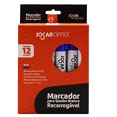 Pincel Marcador Jocar para Quadro Branco Recarregável Azul 5mm CX 12 U