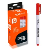 Pincel Marcador Jocar para Retroprojetor CD DVD Vermelho 2,0mm CX 12 U