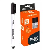 Pincel Marcador Jocar para Retroprojetor CD DVD Preto 2,0mm CX 12 UN