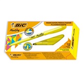 Marca Texto BIC Amarelo Ponta Chanfrada CX 12 UN