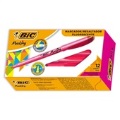 Marca Texto BIC Rosa Brite Ponta Chanfrada CX 12 UN