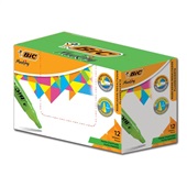 Marca Texto BIC Verde Florecente Marking Ponta Chanfrada CX 12 UN