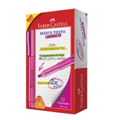 Pincel Marca Texto Faber Castell Grifpen Rosa CX 12 UN