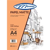 Papel Fotográfico Menno Gráfica Matte Fosco A4 Jato de Tinta 230g PCT