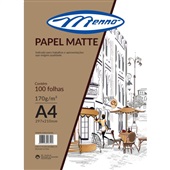 Papel Fotográfico Menno Gráfica Matte Fosco A4 Jato de Tinta 170gr PCT