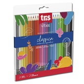Lápis de Cor Tris Paleta Especial Clássica 24 Cores e 1 Lápis 6B 1 UN