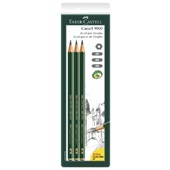 EcoLápis Preto Faber Castell 2B 6B e 8B 9000 Sextavado 3 UN