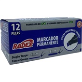 Pincel Marcador Radex Permanente Ponta Chanfrada Azul 1 UN CX C/12 UN