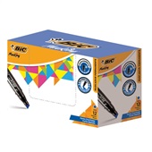 Pincel Marcador Permanente Bic Marking Ponta Chanfrada Azul CX C/12 UN