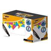 Pincel Marcador Permanente Bic Marking Ponta Chanfrada Preto CX C/12 U