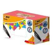 Pincel Marcador Permanente Bic Marking Ponta Chanfrada Vermelho CX C/1