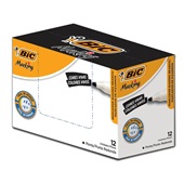 Pincel Marcador Bic Quadro Branco Recarregável Preto CX C/12 UN