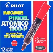 Pincel Marcador Pilot Permanente Ponta Chanfrada Recarregável 1100-P V