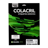 Etiqueta Adesiva Colacril InkJet e Laser Carta 138,11x106,36mm Branco CC288 25 Folhas