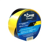 Fita de Demarcação de Solo Santex 48mm X 30mts Preto e Amarelo 1 UN