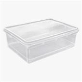 Caixa Organizadora Plasvale com Tampa 6,5 a 7,5L Cristal 33,8x23x11,5cm 1 UN