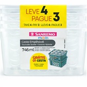 Cesta de Plastico Sanremo Moolti 746ml L4P3 13,5X13,1X9,5cm Transparen