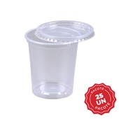 Kit Pote e Tampa Copaza de Plástico Redondo PP Liso 500ml PCT C/25 UN