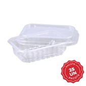 Kit Pote e Tampa Copaza de Plástico Retangular PP 250ml PCT C/25 UN