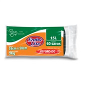 Saco de Lixo Embalixo Reforçado Wecycle Preto 15L 39x58cm PCT C/60 UN