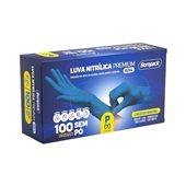 Luva Nitrílica Premium Bompack  Azul P CX 100 UN