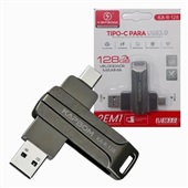 Pen Drive Kapbom 2 em 1 USB 3.0/Tipo-C 128GB Metal 1 UN