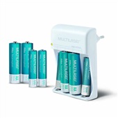 Carregador de Pilhas Multilaser Media AA e Palito AAA c/8 Pilhas Bivol