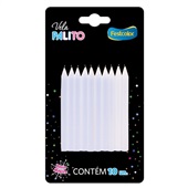 Vela Palito Festcolor Branca PCT C/ 10 UN