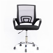 Cadeira para Escritorio Gimba com Base Cromada Tela Preta 1 UN