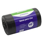 Saco de Lixo Gimba 60L 60x75cm Preto PCT C/100 UN