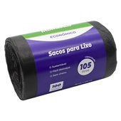 Saco de Lixo Gimba 105L 75x105cm Preto PCT C/100 UN