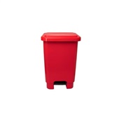 Lixeira Retangular Lar Plásticos 50L com Pedal Vermelha 1 UN