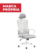 Cadeira para Escritório Gimba com Encosto para Cabeça Tela Cinza 1 UN