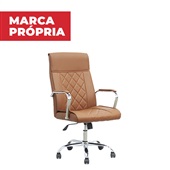 Cadeira para Escritório Gimba Cromada Giratoria Marrom 1 UN