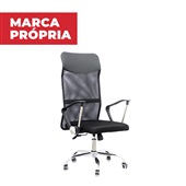 Cadeira para Escritório Gimba Base Cromada com Tela Preta 1 UN