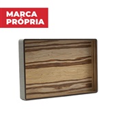 Bandeja MDF Gimba Fundo Madeira Cinza 1 UN