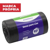 Saco para Lixo Gimba 60L 60x75cm Preto PCT C/100 UN