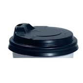 Tampa com Bico Cacau Noir Preta para Copos 240/300ml PCT C/50 UN