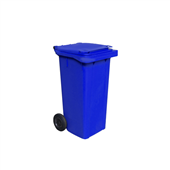 Lixeira Lar Plásticos com Rodas 120L Azul 1 UN