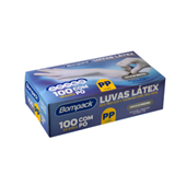 Luva de Látex Bompack MED com Pó para Procedimentos PP CX C/100 UN