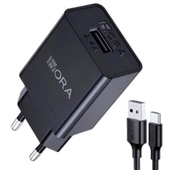 Carregador de Parede 1HORA 12W 5V C/ Cabo Tipo C 1mts GAR142 Preto 1 U