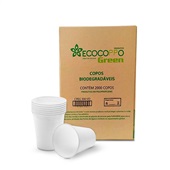 Copo Plástico Biodegradável Ecocoppo Green 300ml Transparente CX C/ 20