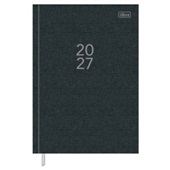 Agenda 2027 Tilibra Milano Costurada Preta Capa com Espuma 134x192mm 1