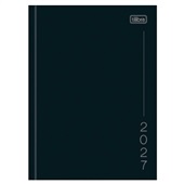 Agenda 2027 Tilibra Pepper Costurada Preta Capa Dura Gofrada 123x166mm