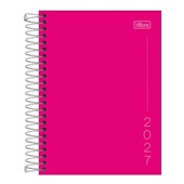 Agenda 2027 Tilibra Pepper Espiral Rosa Capa Dura Gofrada 117x164mm 16
