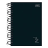 Agenda 2027 Tilibra Spice Espiral Preta Capa Dura Gofrada 140x200mm 16