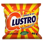 Esponja de Aço Bombril Q Lustro 40g PCT C/6 UN