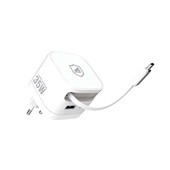 Carregador de Parede Gshield Turbo 35W com Cabo Retrátil Tipo C USB-A